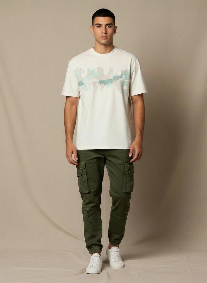 Lee Cooper Men Regular Fit Crew Neck Short Sleeve Embroidered T-shirt - Image 2